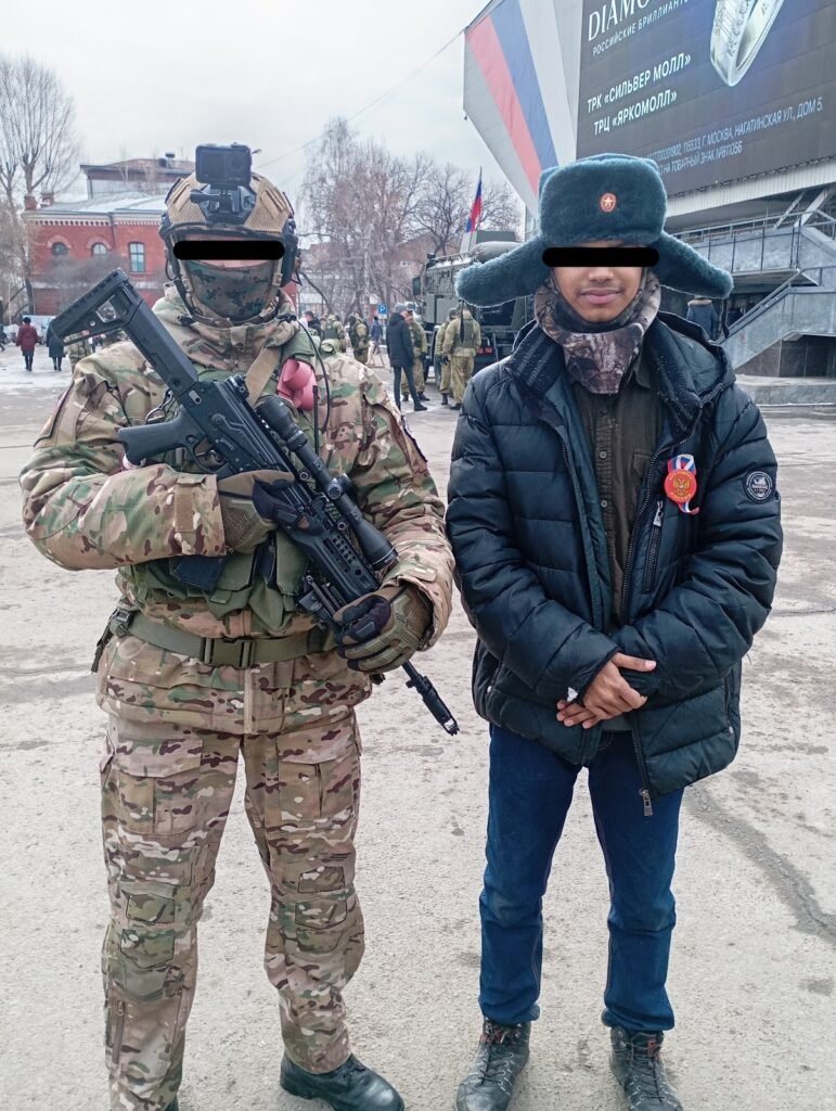 Armed security personnel photographed in a public area in Irkutsk, Russia, during the period documented in this investigation, inside a Russian university.